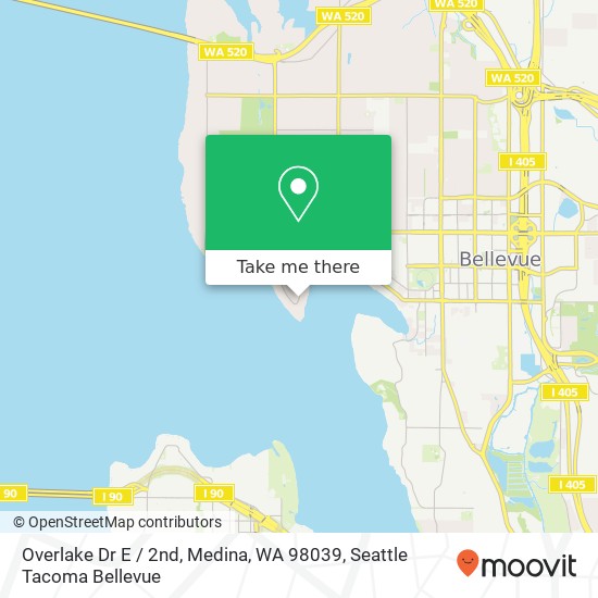 Mapa de Overlake Dr E / 2nd, Medina, WA 98039