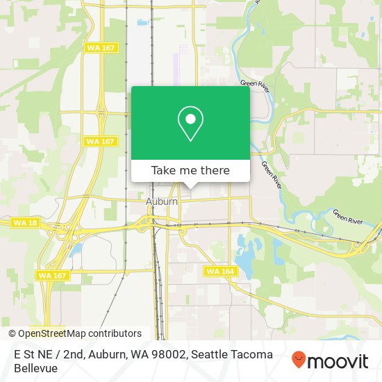 Mapa de E St NE / 2nd, Auburn, WA 98002