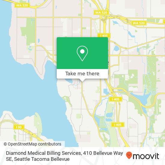 Mapa de Diamond Medical Billing Services, 410 Bellevue Way SE