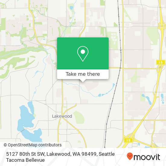 Mapa de 5127 80th St SW, Lakewood, WA 98499