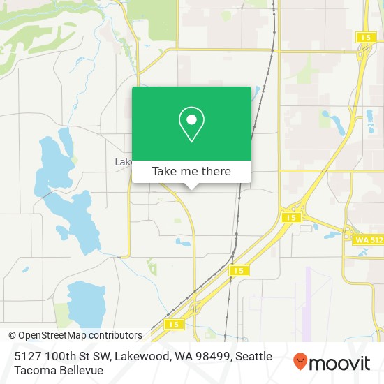 Mapa de 5127 100th St SW, Lakewood, WA 98499