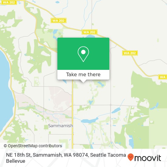 Mapa de NE 18th St, Sammamish, WA 98074