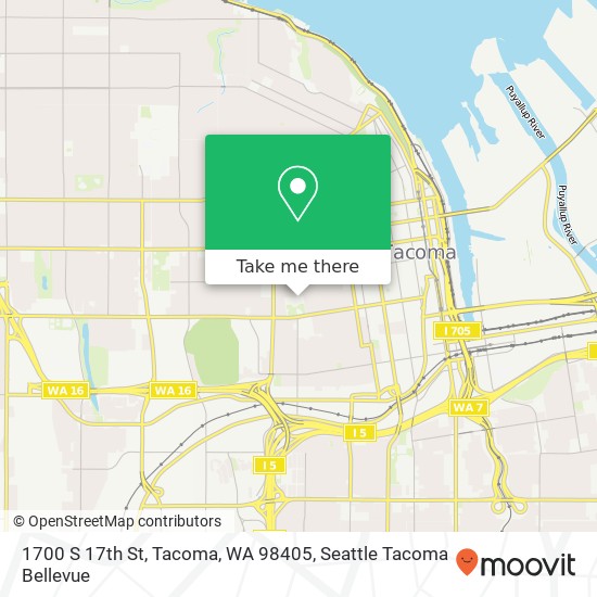 Mapa de 1700 S 17th St, Tacoma, WA 98405