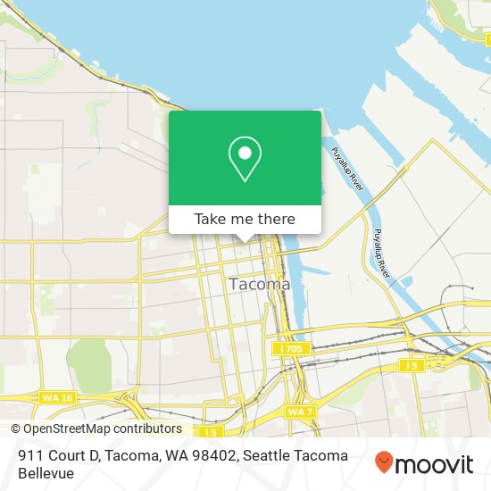 Mapa de 911 Court D, Tacoma, WA 98402