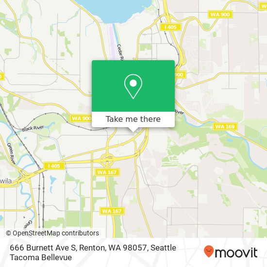 Mapa de 666 Burnett Ave S, Renton, WA 98057