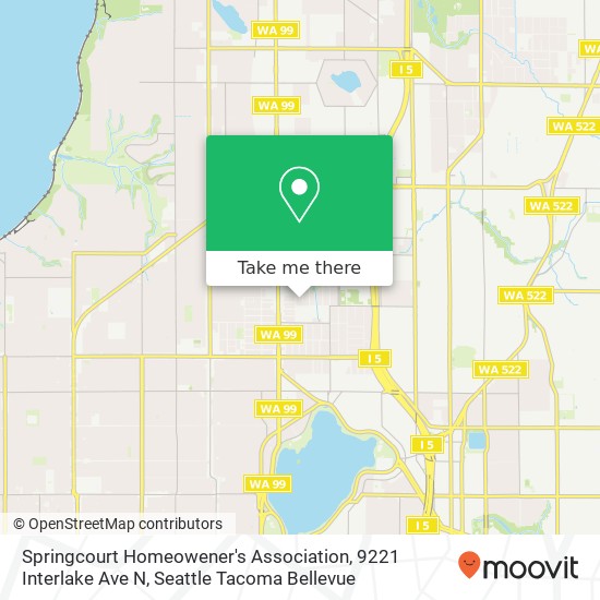 Springcourt Homeowener's Association, 9221 Interlake Ave N map