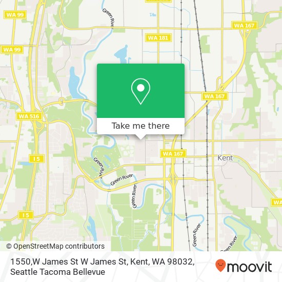 Mapa de 1550,W James St W James St, Kent, WA 98032