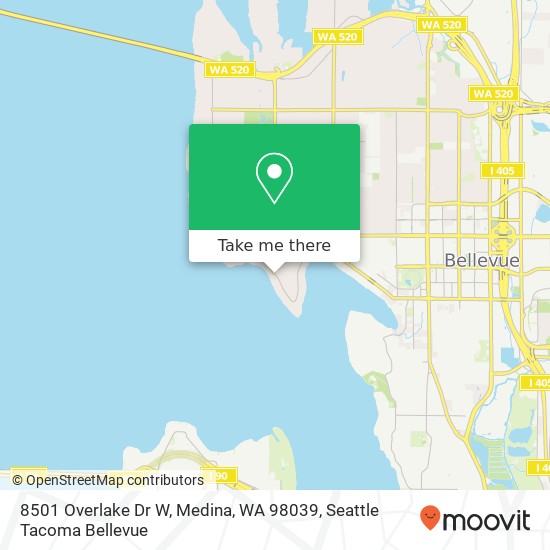 Mapa de 8501 Overlake Dr W, Medina, WA 98039