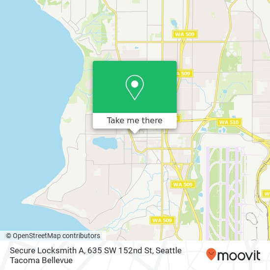 Secure Locksmith A, 635 SW 152nd St map
