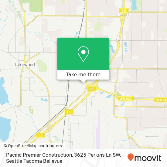 Mapa de Pacific Premier Construction, 3625 Perkins Ln SW