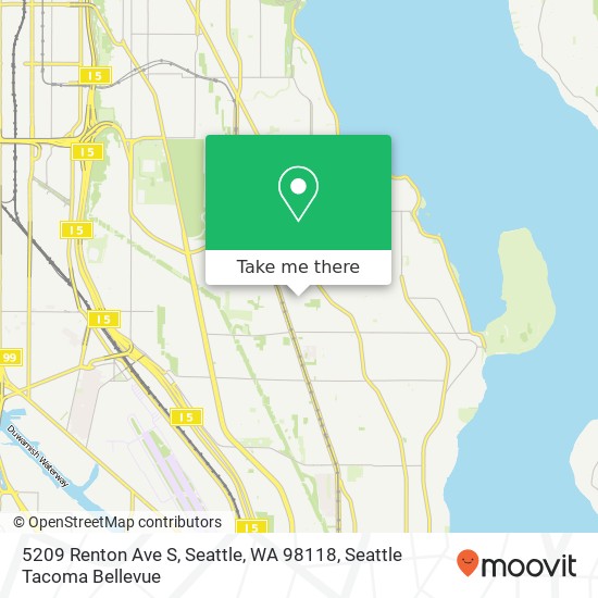 Mapa de 5209 Renton Ave S, Seattle, WA 98118