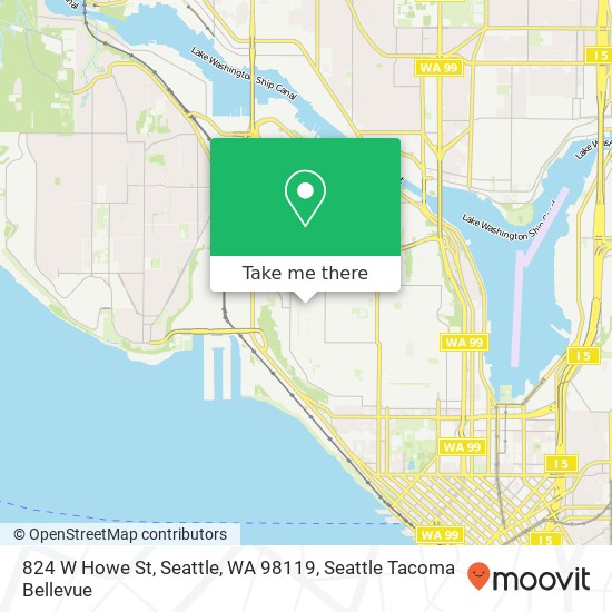 Mapa de 824 W Howe St, Seattle, WA 98119