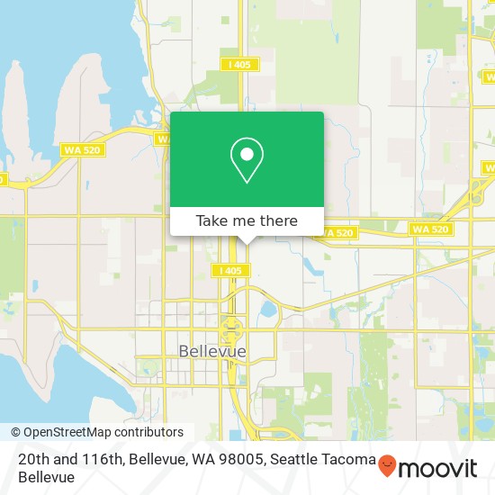 20th and 116th, Bellevue, WA 98005 map