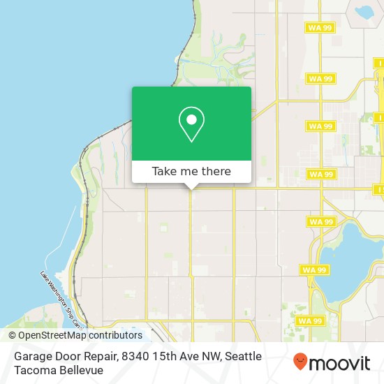 Mapa de Garage Door Repair, 8340 15th Ave NW