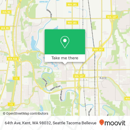 Mapa de 64th Ave, Kent, WA 98032