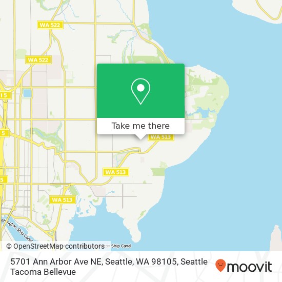 Mapa de 5701 Ann Arbor Ave NE, Seattle, WA 98105
