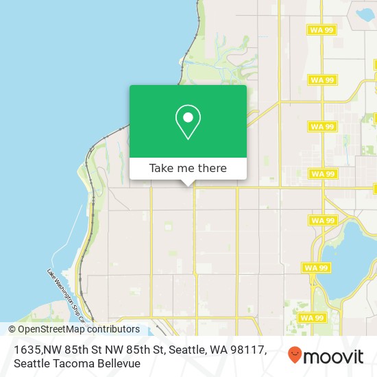 Mapa de 1635,NW 85th St NW 85th St, Seattle, WA 98117