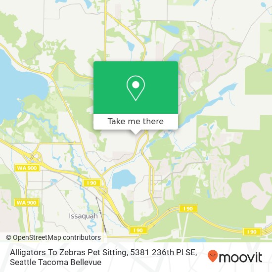 Alligators To Zebras Pet Sitting, 5381 236th Pl SE map