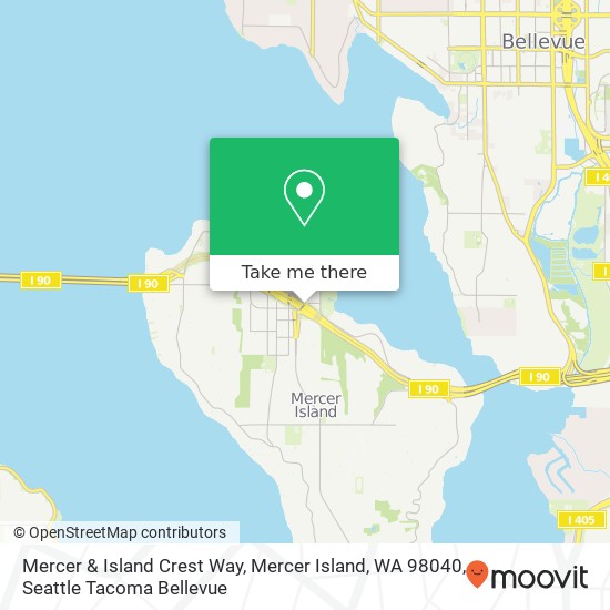 Mercer & Island Crest Way, Mercer Island, WA 98040 map