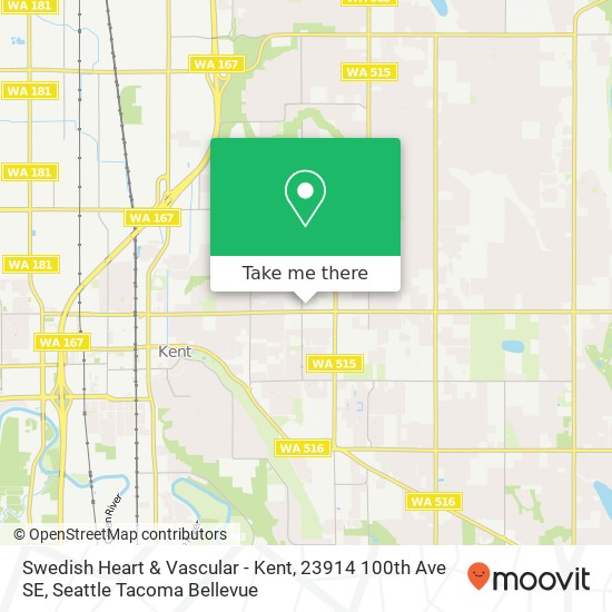 Swedish Heart & Vascular - Kent, 23914 100th Ave SE map