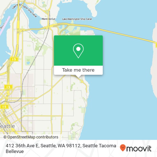 Mapa de 412 36th Ave E, Seattle, WA 98112