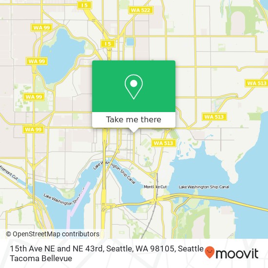 15th Ave NE and NE 43rd, Seattle, WA 98105 map
