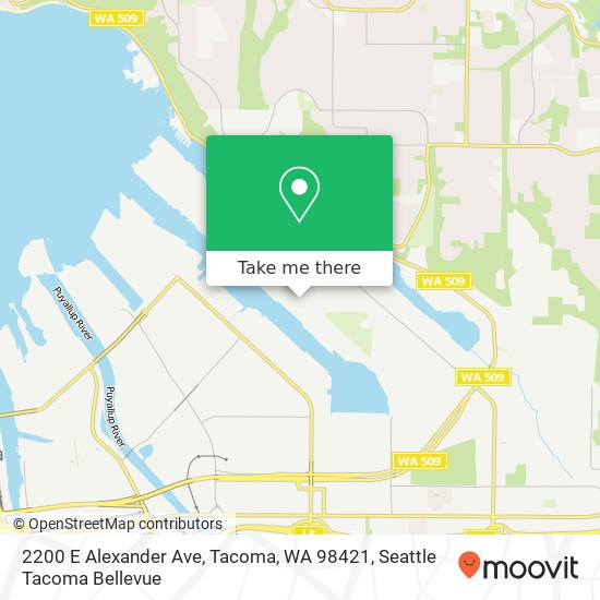 Mapa de 2200 E Alexander Ave, Tacoma, WA 98421