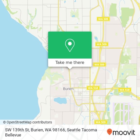 Mapa de SW 139th St, Burien, WA 98166