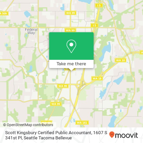 Scott Kingsbury Certified Public Accountant, 1607 S 341st Pl map
