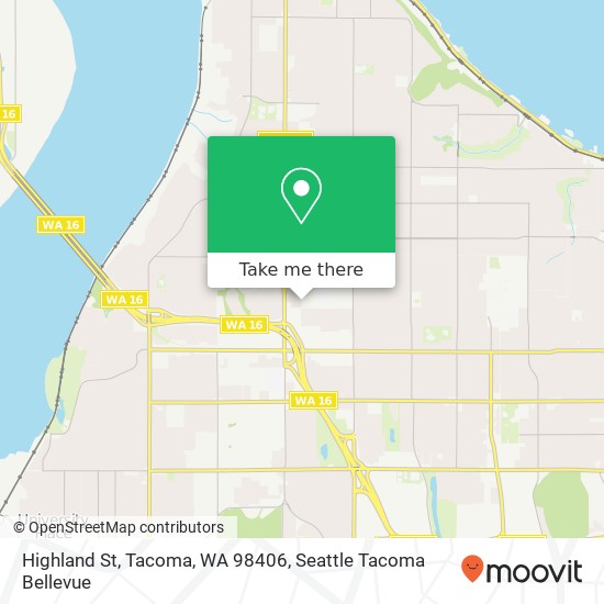 Highland St, Tacoma, WA 98406 map