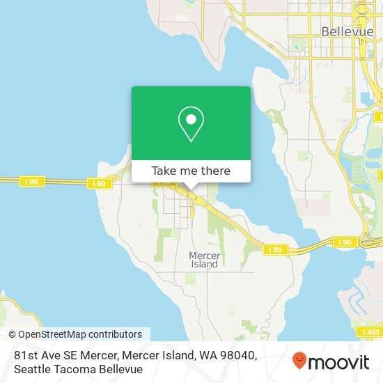 81st Ave SE Mercer, Mercer Island, WA 98040 map