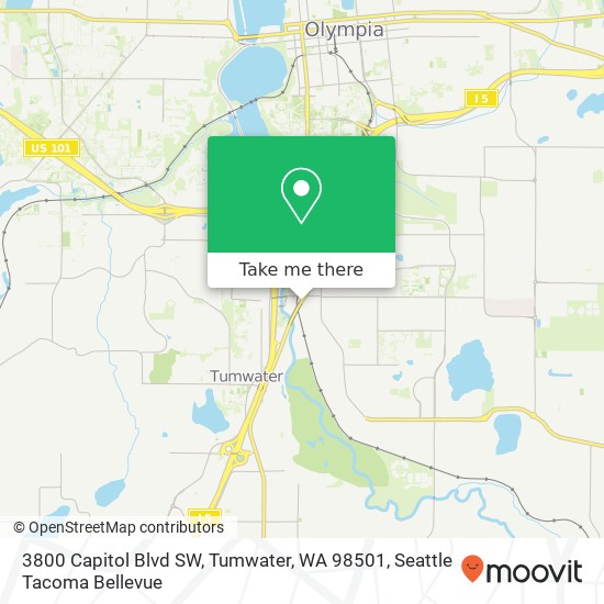 Mapa de 3800 Capitol Blvd SW, Tumwater, WA 98501