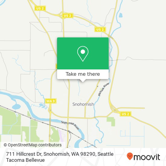 Mapa de 711 Hillcrest Dr, Snohomish, WA 98290