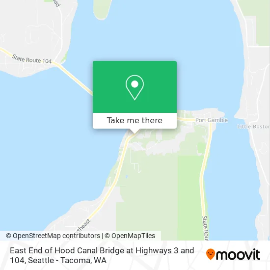 East End of Hood Canal Bridge at Highways 3 and 104 map