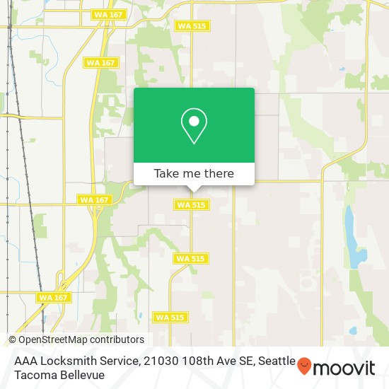 Mapa de AAA Locksmith Service, 21030 108th Ave SE