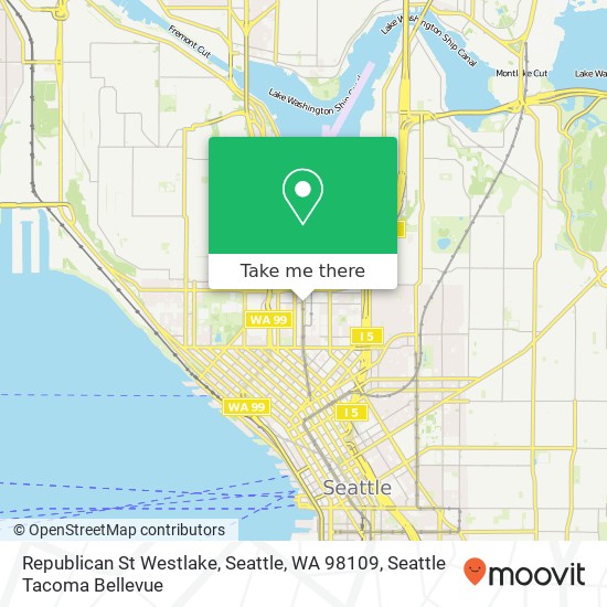 Mapa de Republican St Westlake, Seattle, WA 98109
