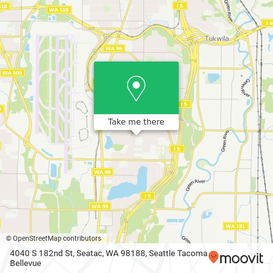 Mapa de 4040 S 182nd St, Seatac, WA 98188