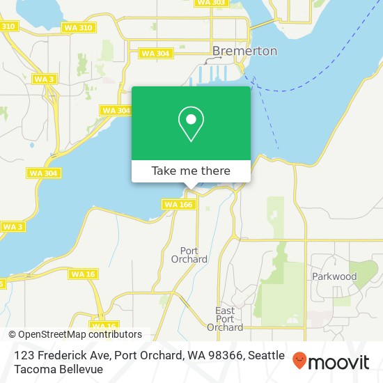 Mapa de 123 Frederick Ave, Port Orchard, WA 98366