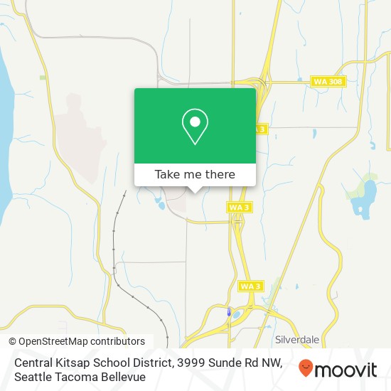 Mapa de Central Kitsap School District, 3999 Sunde Rd NW