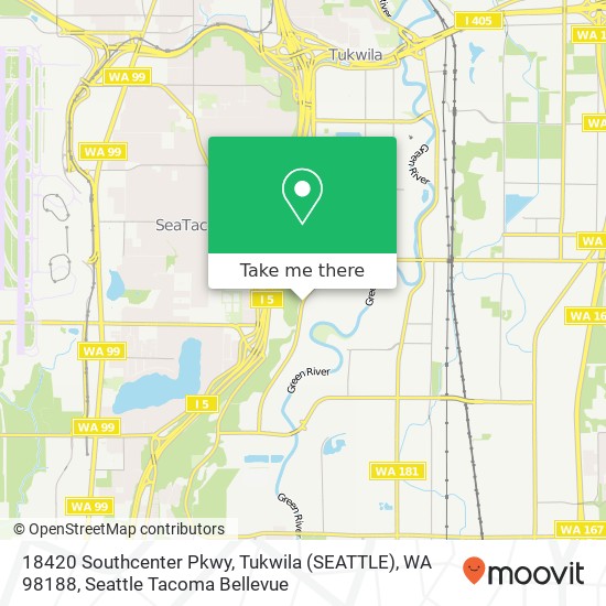 Mapa de 18420 Southcenter Pkwy, Tukwila (SEATTLE), WA 98188