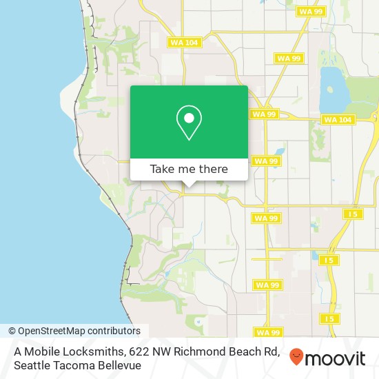 Mapa de A Mobile Locksmiths, 622 NW Richmond Beach Rd
