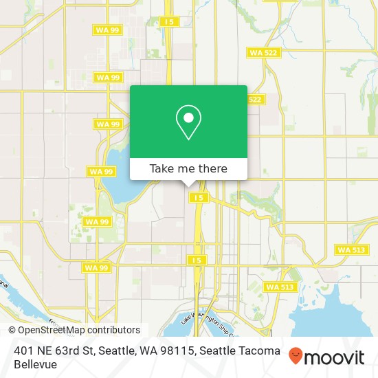 Mapa de 401 NE 63rd St, Seattle, WA 98115