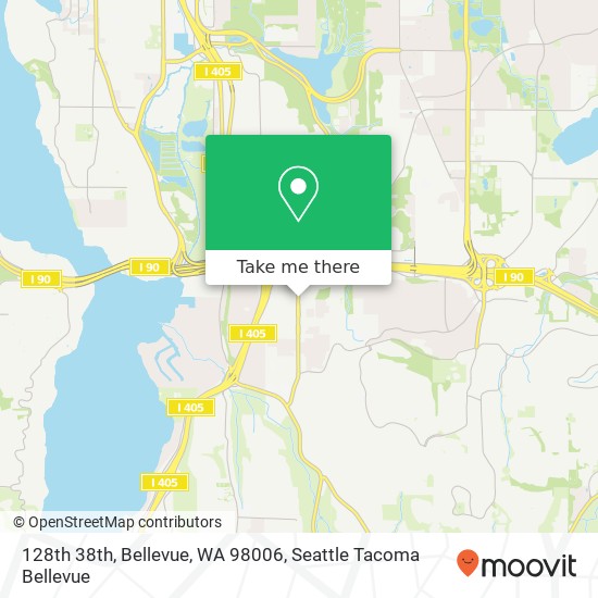 128th 38th, Bellevue, WA 98006 map