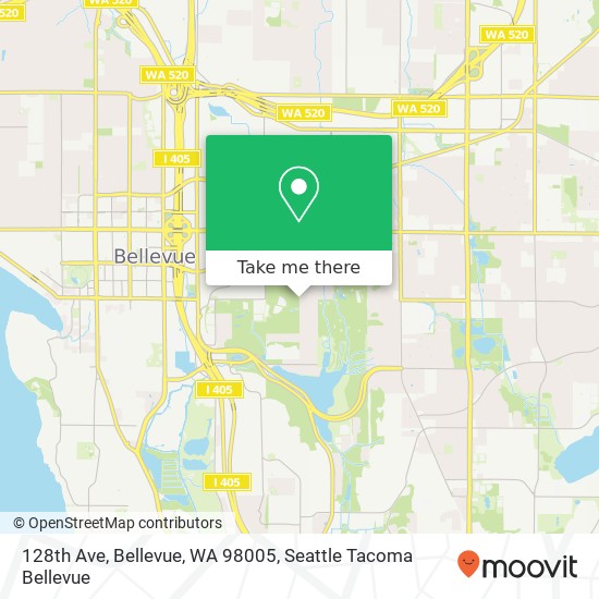 128th Ave, Bellevue, WA 98005 map