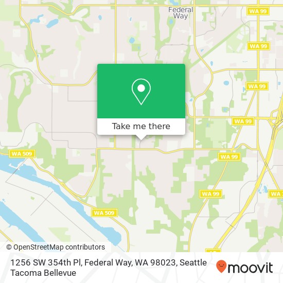 Mapa de 1256 SW 354th Pl, Federal Way, WA 98023