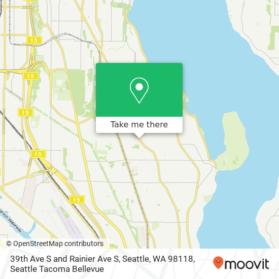Mapa de 39th Ave S and Rainier Ave S, Seattle, WA 98118