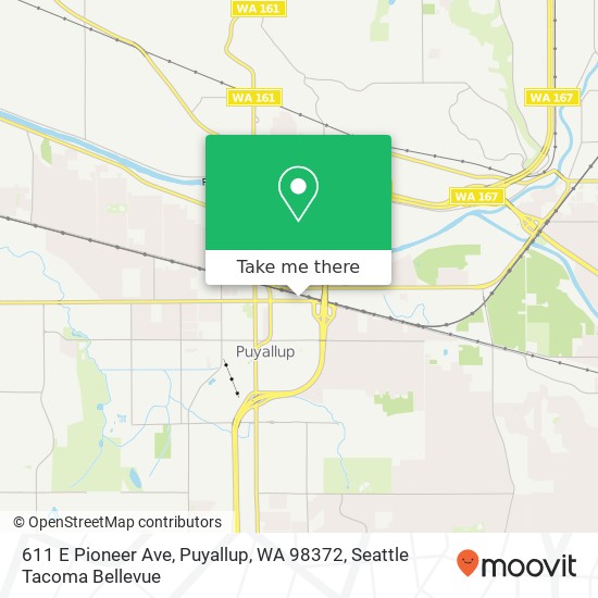 Mapa de 611 E Pioneer Ave, Puyallup, WA 98372