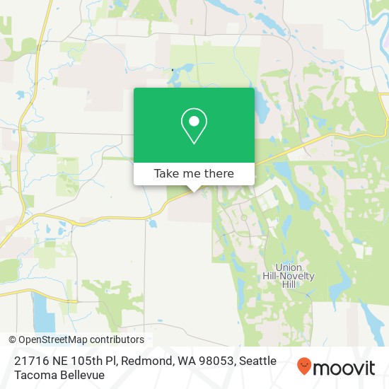 Mapa de 21716 NE 105th Pl, Redmond, WA 98053