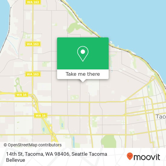 Mapa de 14th St, Tacoma, WA 98406