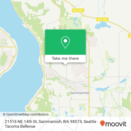 Mapa de 21516 NE 14th St, Sammamish, WA 98074